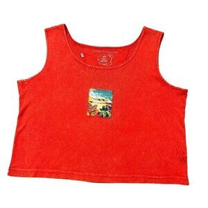 Michael Leu Collection Women's Red Art to Wear Tank Top Size XL